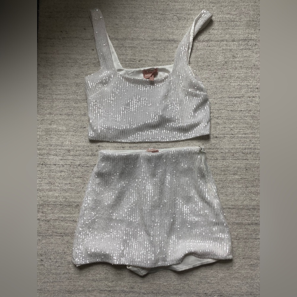 Show Me Your Mumu White Sequin Set